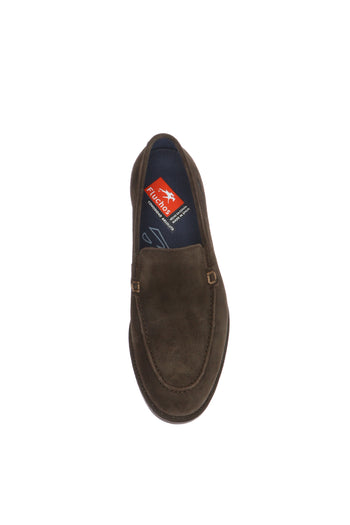 Mocassino marrone e blu  in camoscio - 4