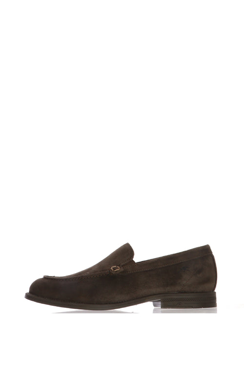 Mocassino marrone e blu  in camoscio - 1