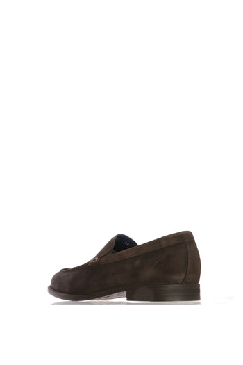 Mocassino marrone e blu  in camoscio - 5