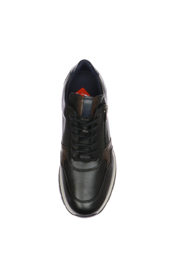 Sneakers nera sportiva con lacci e cerniera - 7