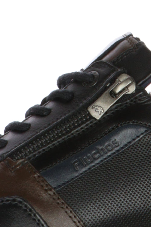 Sneakers nera sportiva con lacci e cerniera - 2