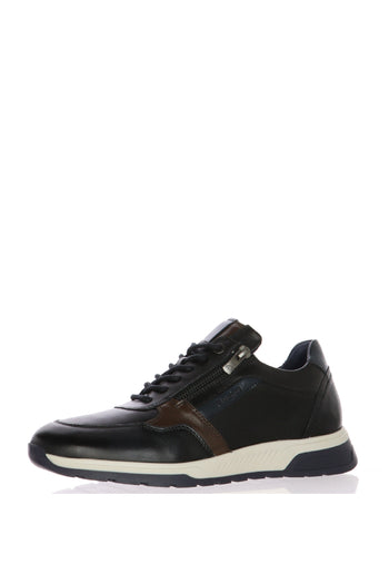 Sneakers nera sportiva con lacci e cerniera - 3