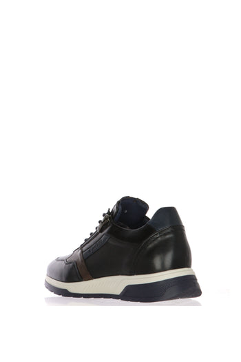 Sneakers nera sportiva con lacci e cerniera - 4