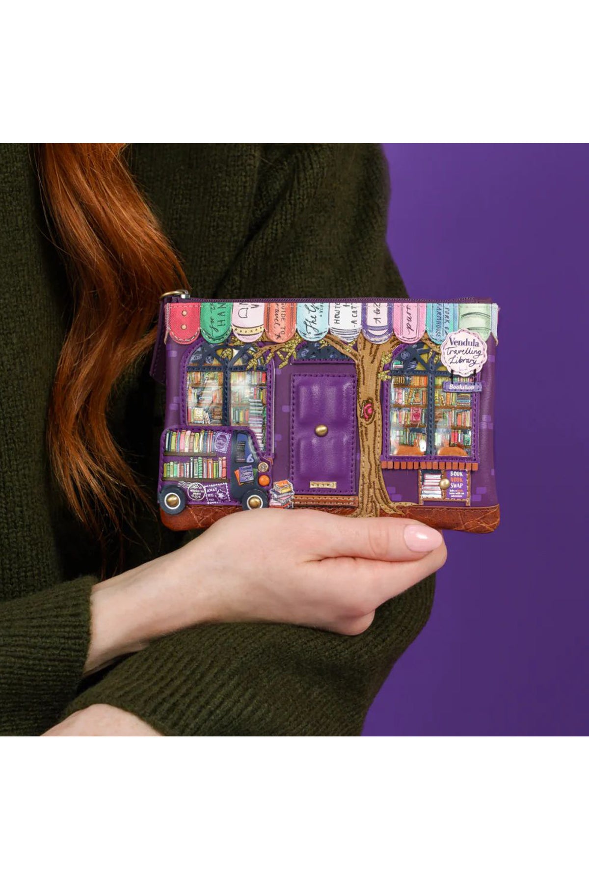 The Vendula Travelling Library Bookshop - Portamonete con zip 2