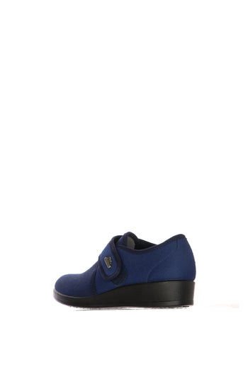 Pantoscarpa elasticizzata con velcro nero e blu Fly Flot - 6