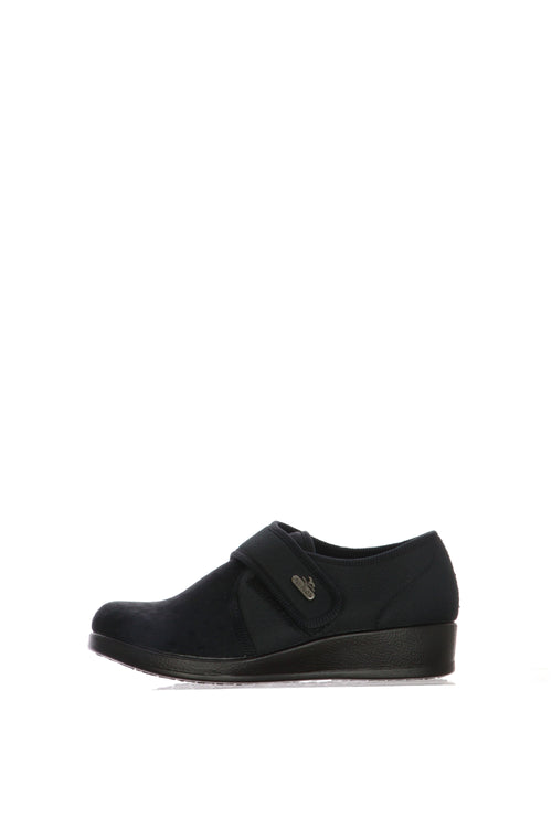 Pantoscarpa elasticizzata con velcro nero e blu Fly Flot - 1