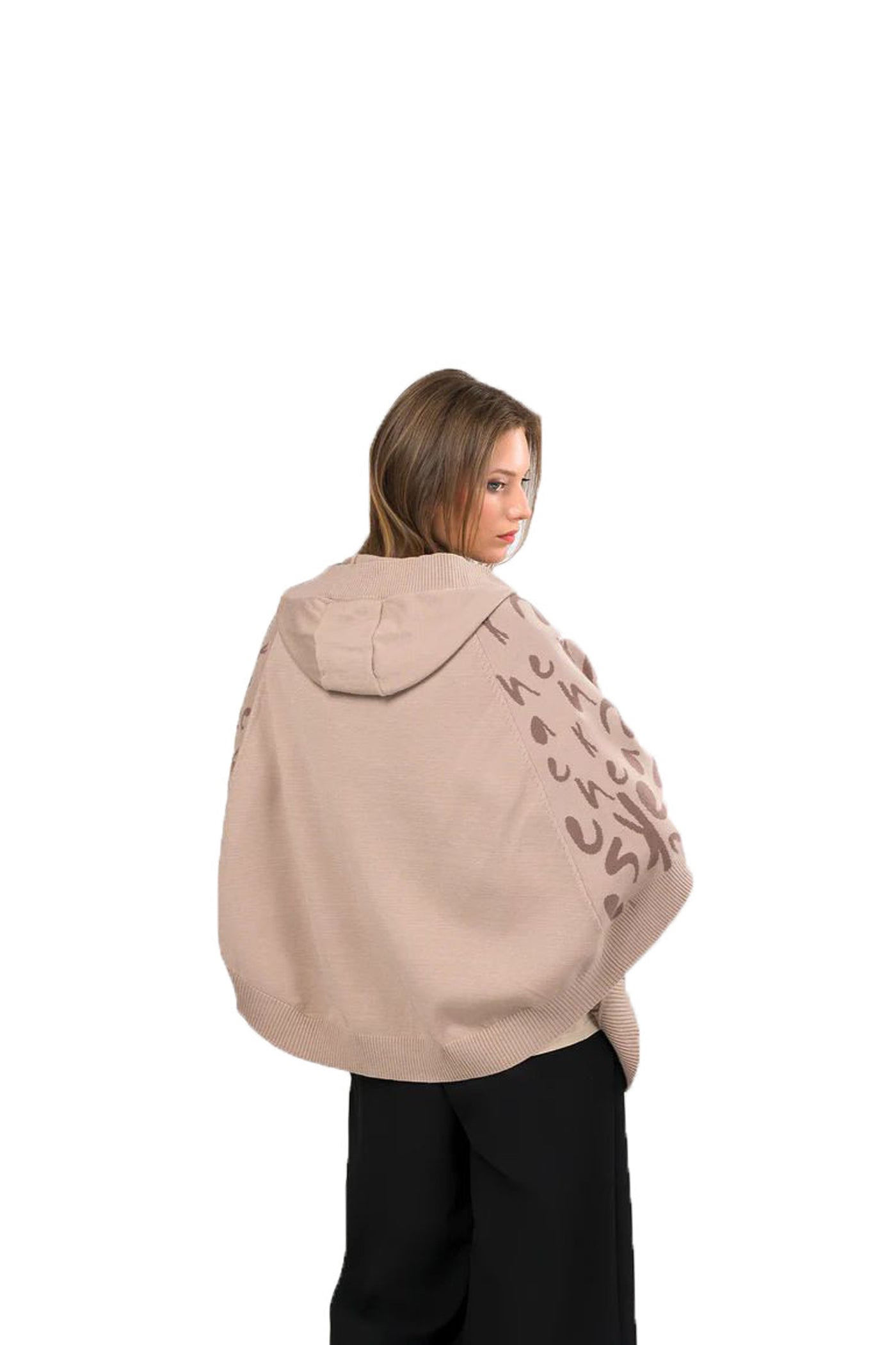 Giacca stile poncio beige Anekke 2