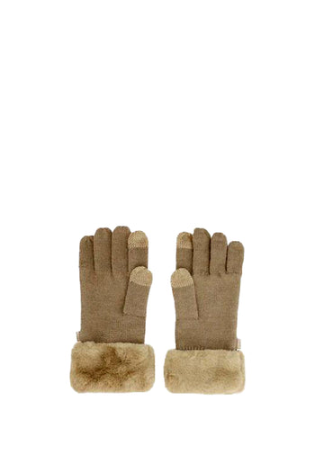 Guanti in maglia beige con particolari Anekke - 3