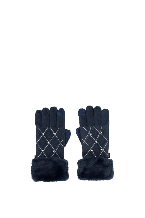 Guanti in maglia beige con particolari - 2