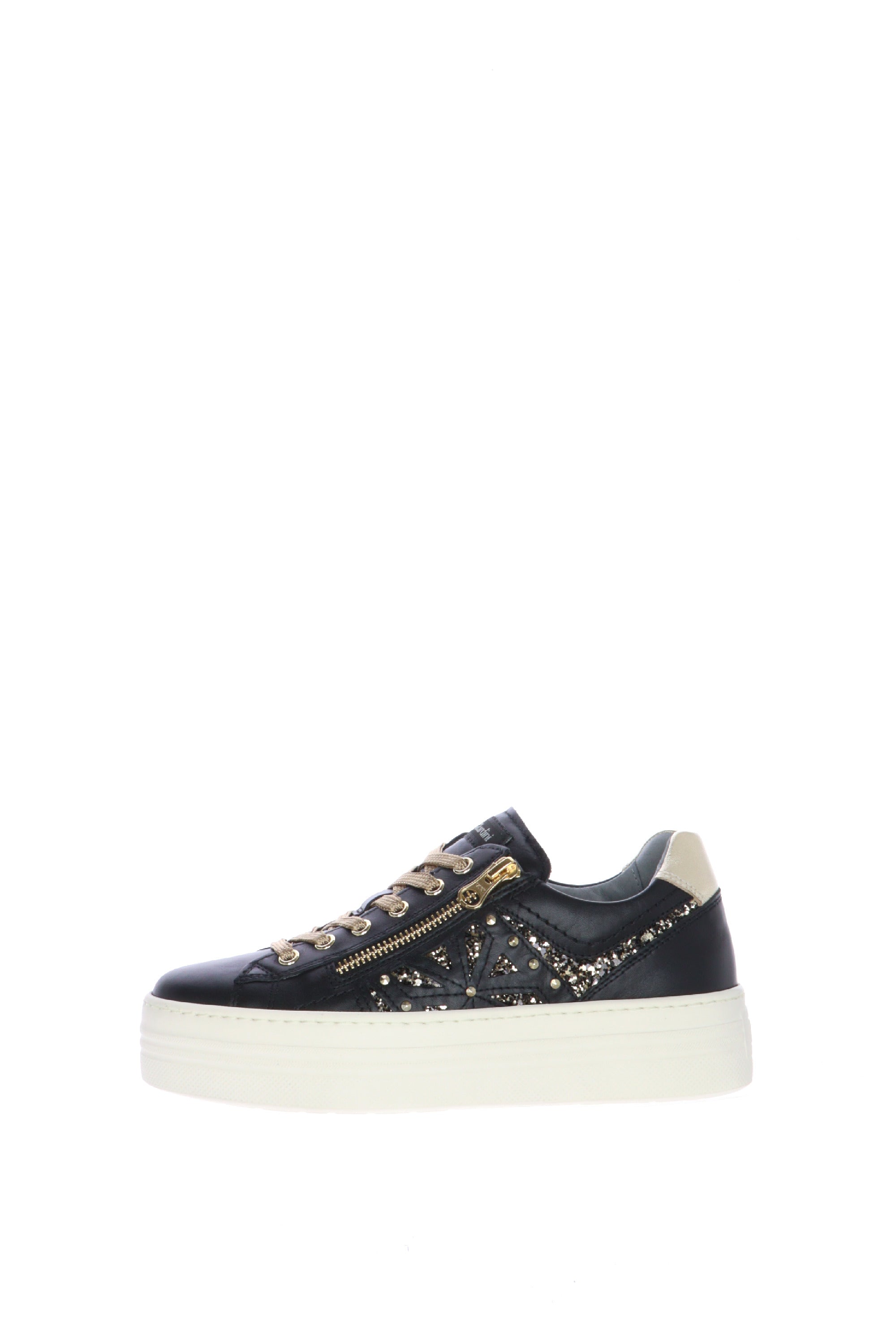 Sneakers donna in pelle nero e bronzato  Nero Giardini