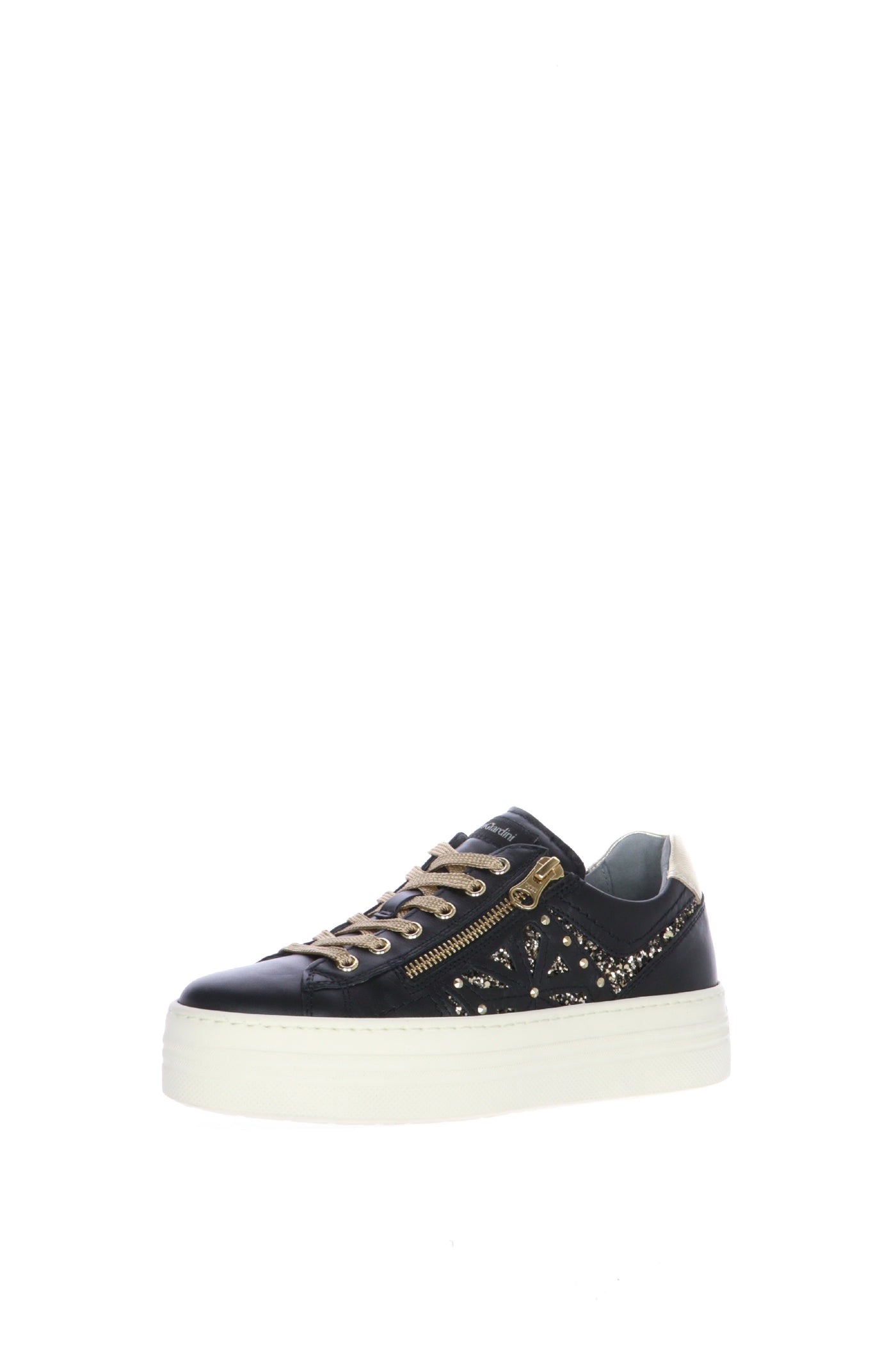 Sneakers donna in pelle nero e bronzato  Nero Giardini 2