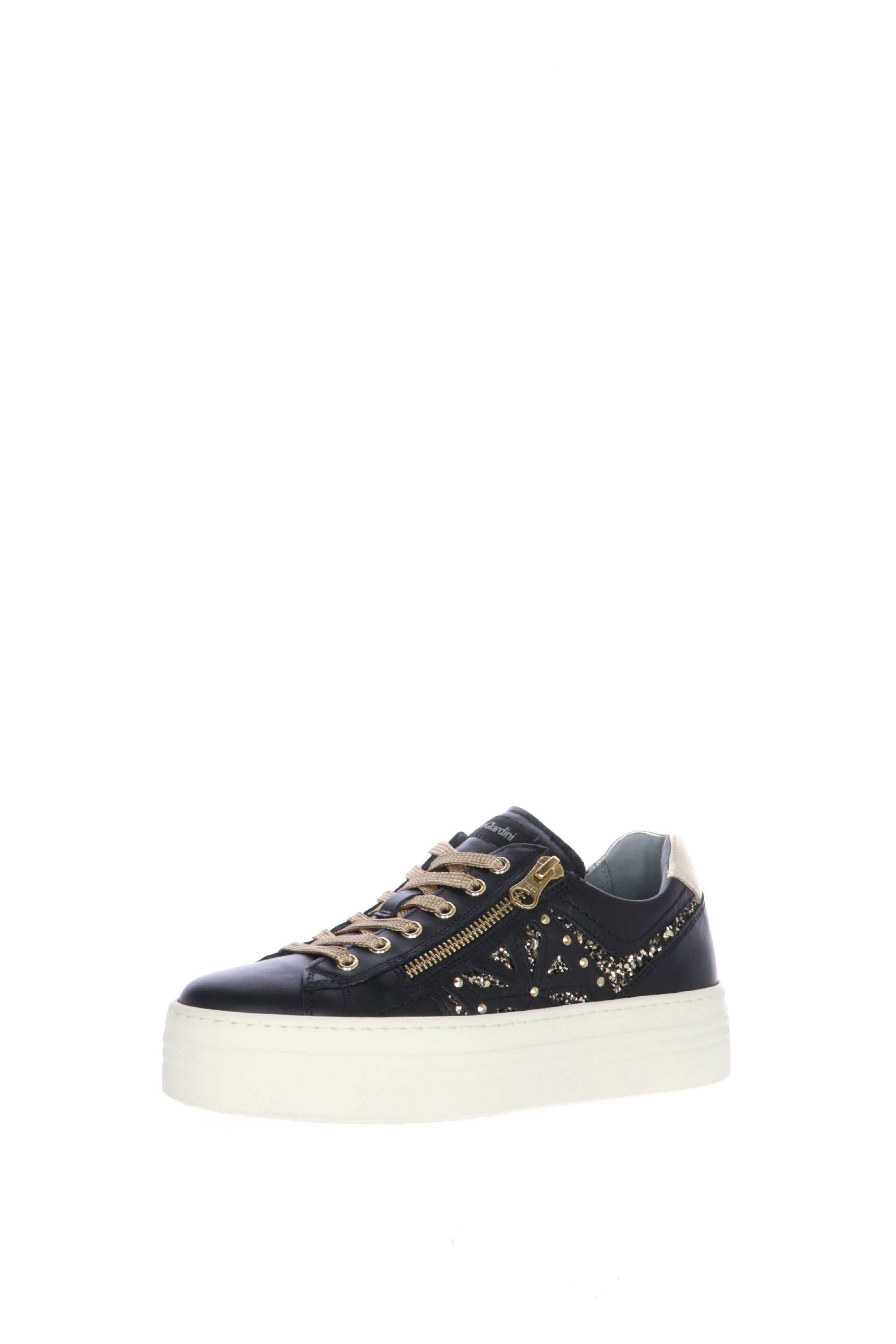 Sneakers donna in pelle nero e bronzato  Nero Giardini