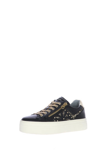 Sneakers donna in pelle nero e bronzato  Nero Giardini - 3