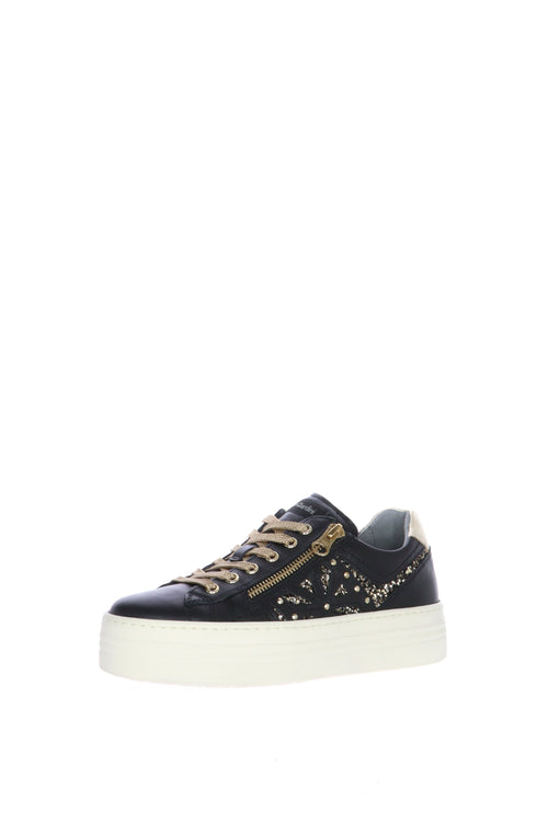 Sneakers donna in pelle nero e bronzato  Nero Giardini - 2