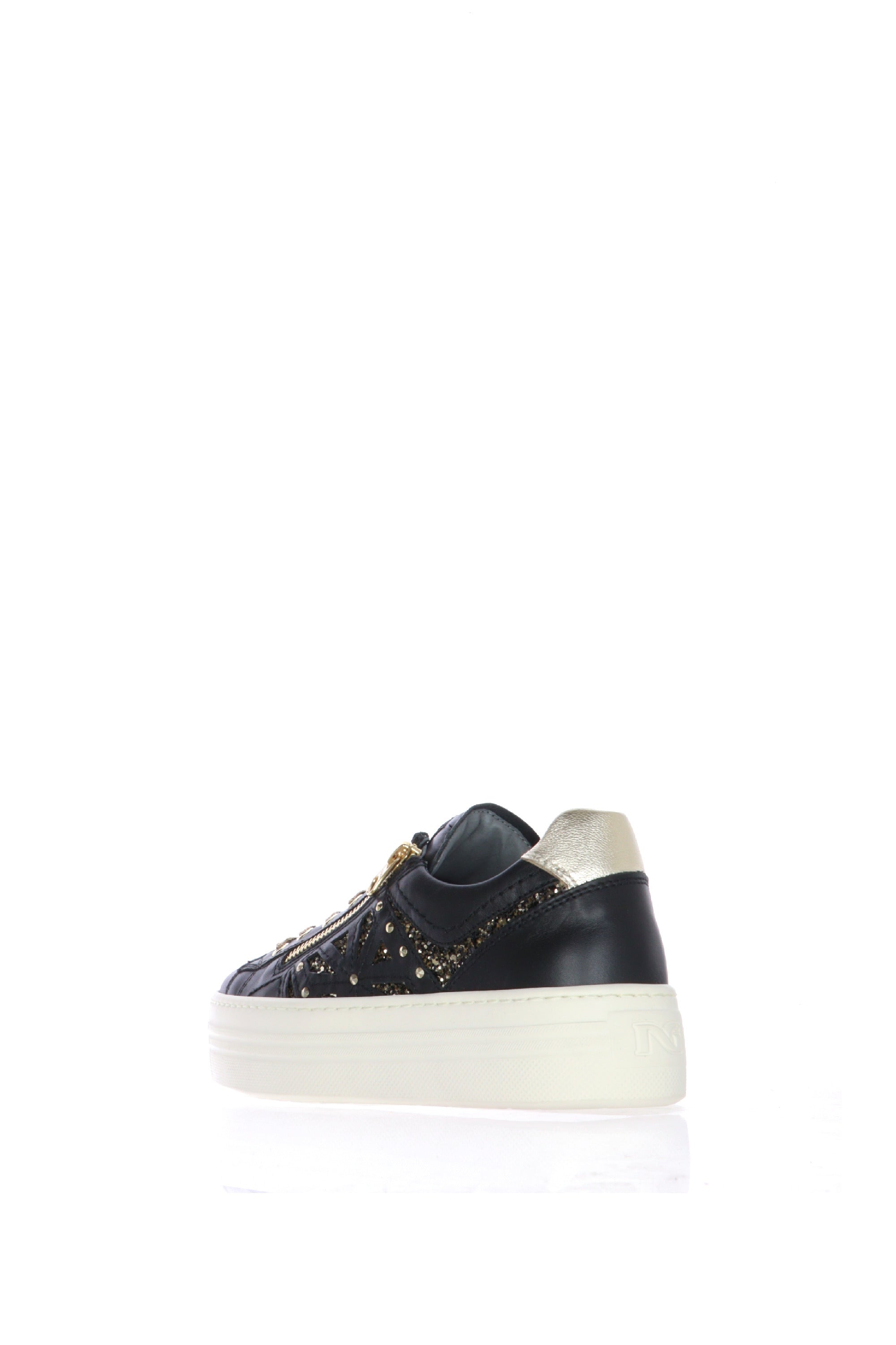 Sneakers donna in pelle nero e bronzato  Nero Giardini