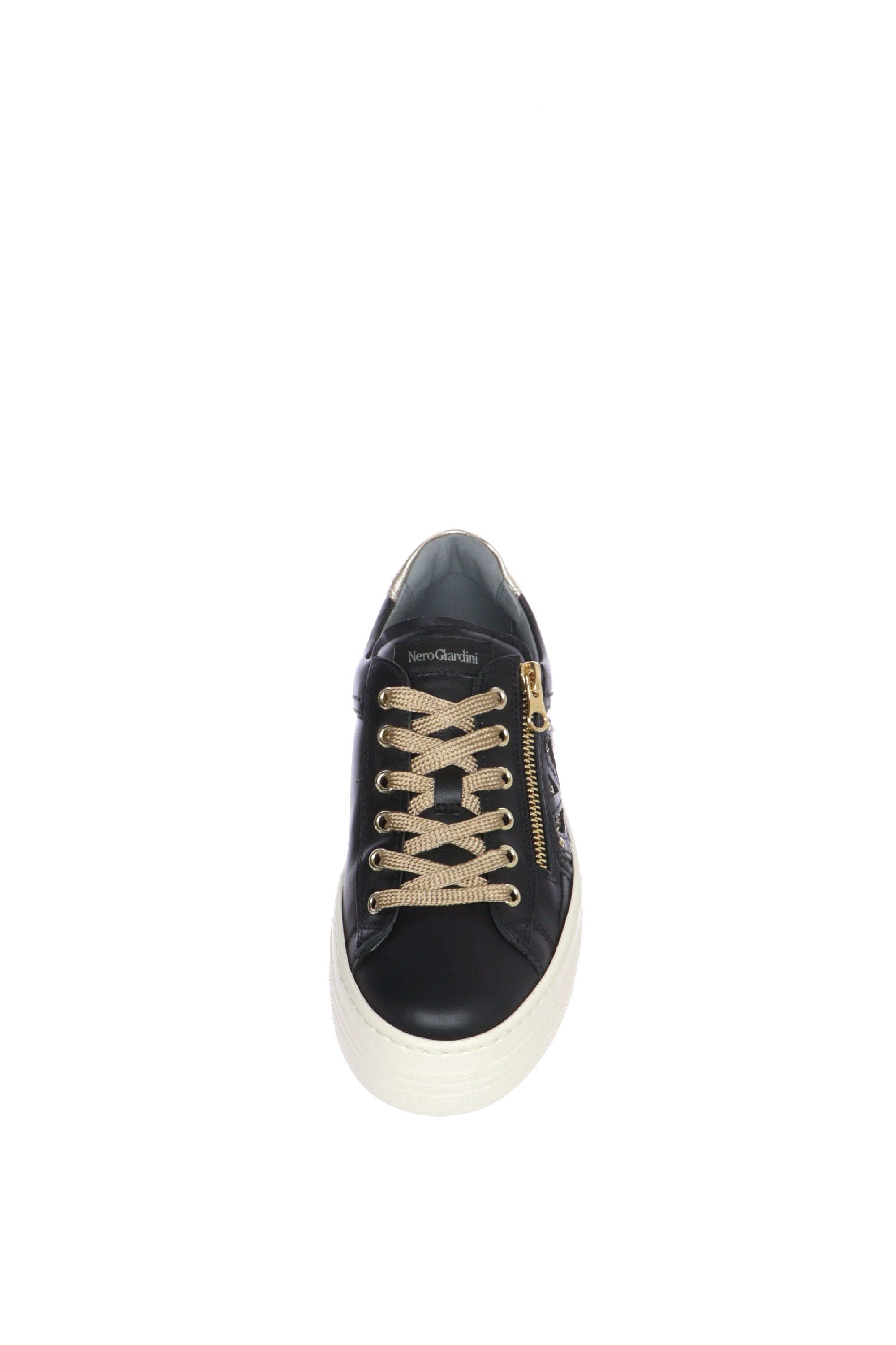 Sneakers donna in pelle nero e bronzato  Nero Giardini