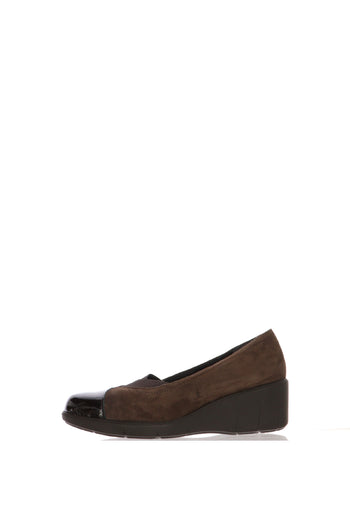 Decolletè nero, blu, bordeaux e marrone con zeppa Soffice Sogno - 4