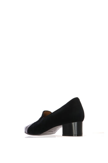 Mocassino nero classico con tacco basso Soffice Sogno - 5