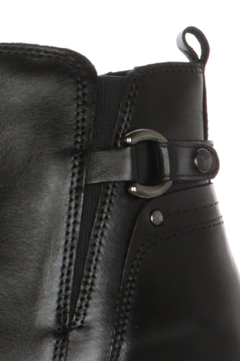 Stivaletto in pelle marrone e nero con tacco chiusura cerniera Cinzia Soft - 7