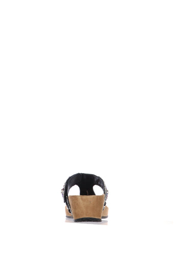 Sandalo scalzato infradito beige e nero - 11