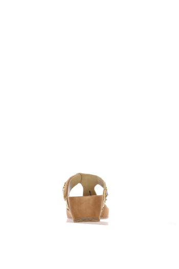Sandalo scalzato infradito beige e nero - 10