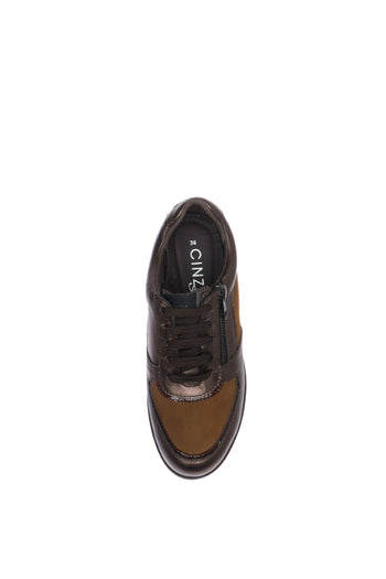 Sneakers in pelle e camoscio visone e nero con plantare estraibile Cinzia Soft - 14