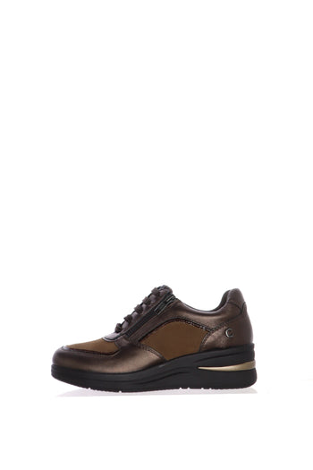 Sneakers in pelle e camoscio visone e nero con plantare estraibile Cinzia Soft - 4