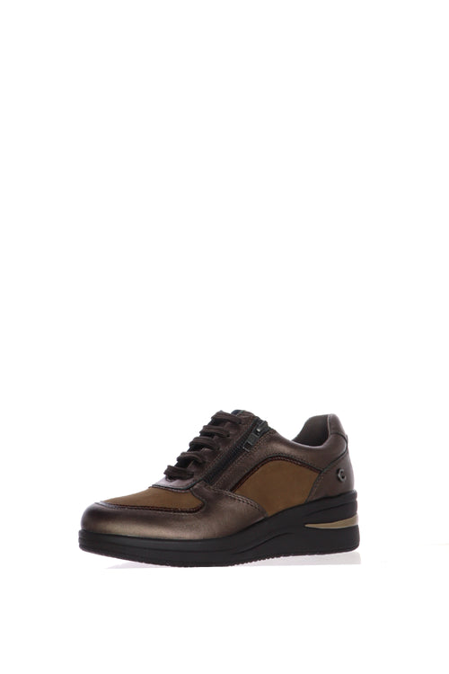 Sneakers in pelle e camoscio visone e nero con plantare estraibile Cinzia Soft - 1
