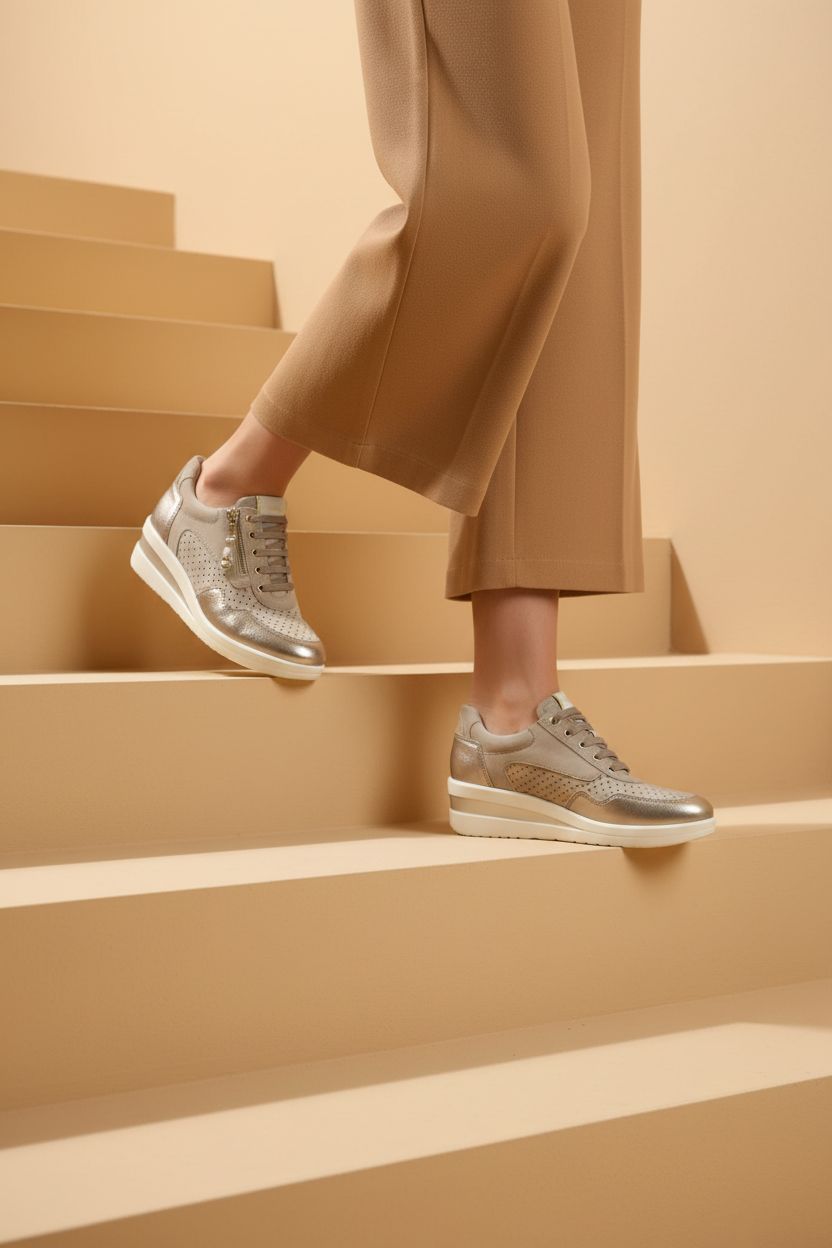 Sneakers primaverile beige e blu Cinzia Soft 2