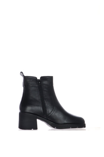 Stivaletto casual in pelle nera con cerniera - 3