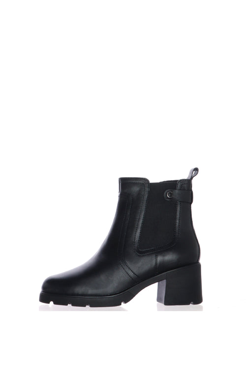 Stivaletto casual in pelle nera con cerniera - 1