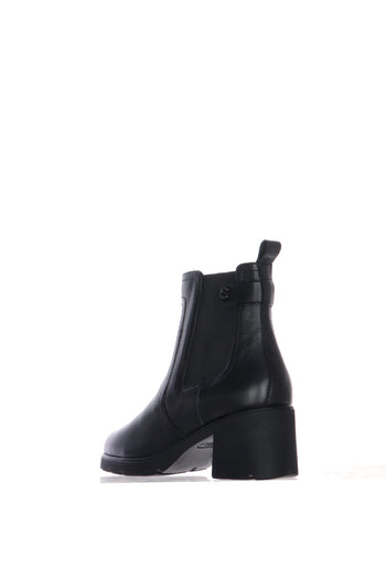 Stivaletto casual in pelle nera con cerniera - 5