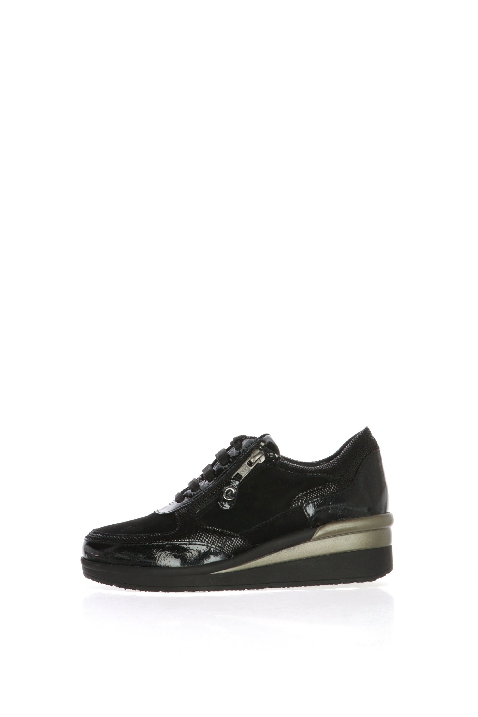 Sneakers nera con lacci e cerniera  Cinzia Soft