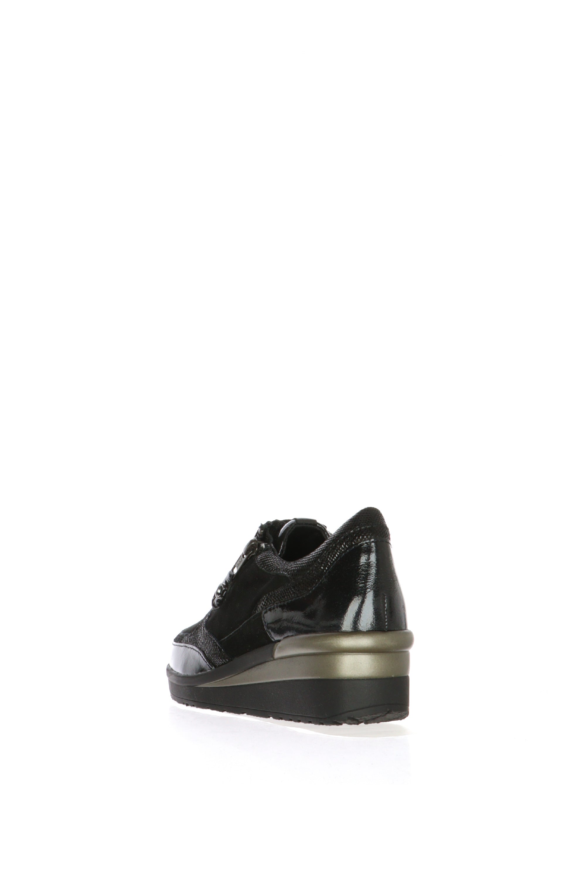 Sneakers nera con lacci e cerniera  Cinzia Soft