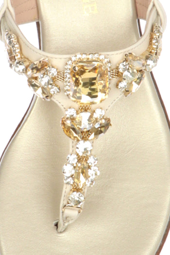 Infradito gioiello in pelle burro - 7