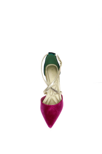 Karma decolletè colorato verde e fucsia Menbur - 3