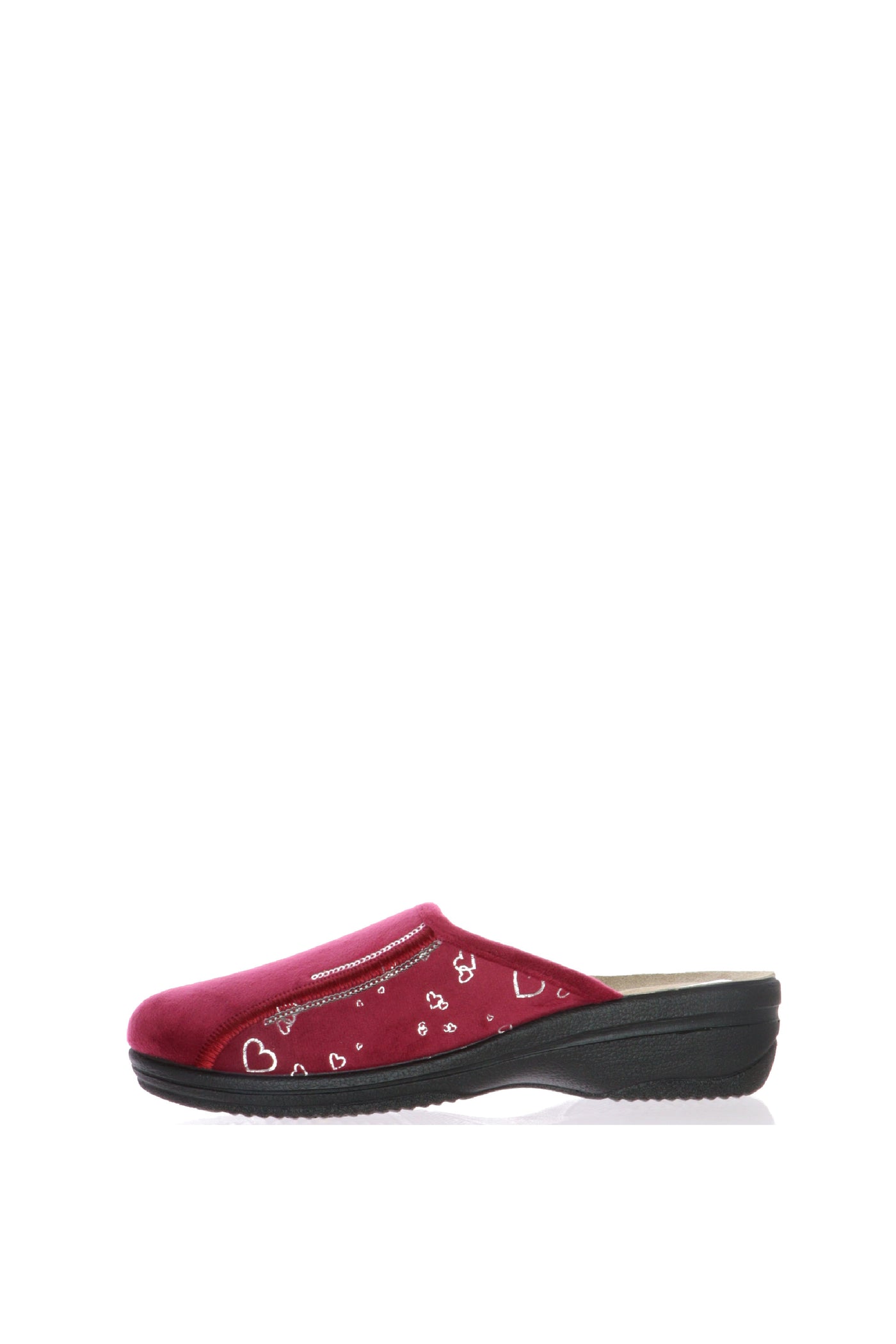 Pantofola con paillettes e cuori blu Inblu