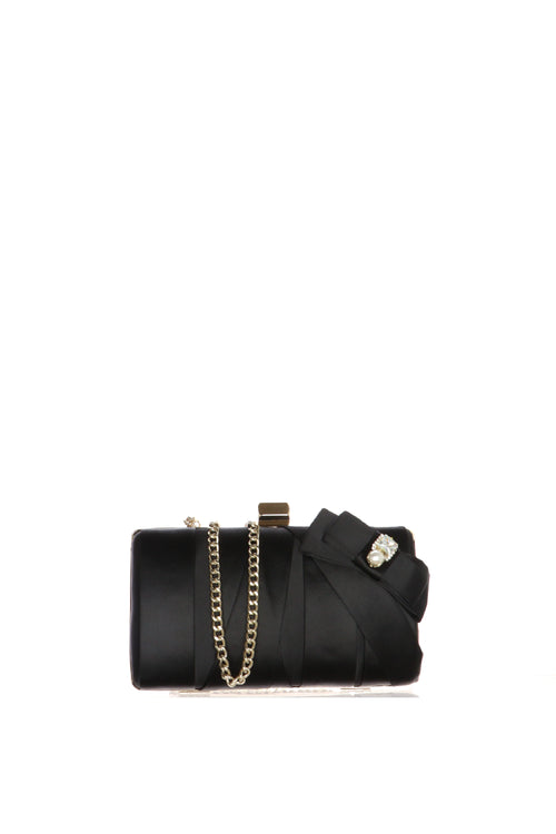 Clutch elegante in raso con fiocco gioiello Menbur - 2