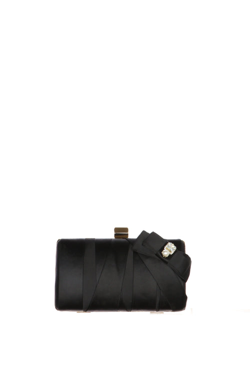 Clutch elegante in raso con fiocco gioiello Menbur - 1