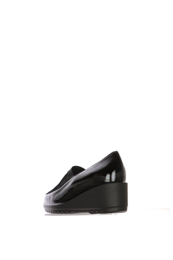 Mocassino Donna con Zeppa "Soffice Sogno" in Bordeaux e Vernice con Strass - 6