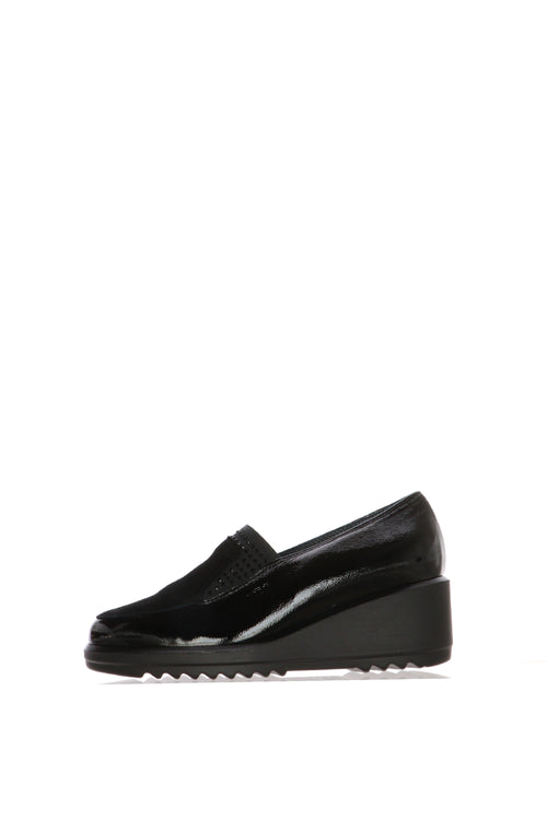 Mocassino Donna con Zeppa "Soffice Sogno" in Bordeaux e Vernice con Strass - 2