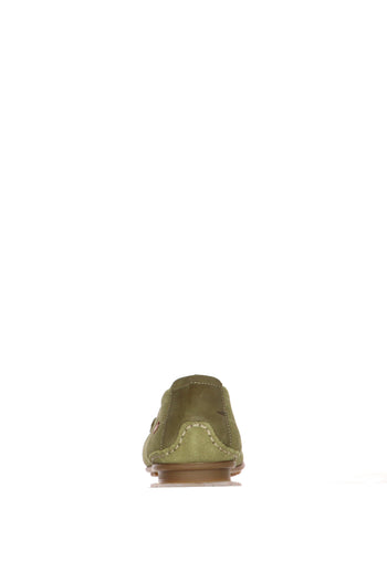 Mocassino Dorian in camoscio verde oliva  beige e blue jeans - 13