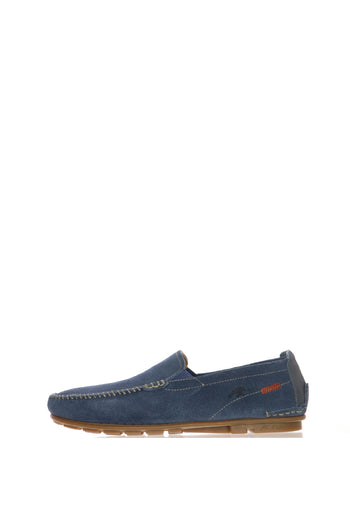 Mocassino Dorian in camoscio verde oliva  beige e blue jeans - 3
