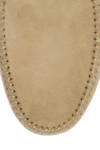 Mocassino Dorian in camoscio verde oliva  beige e blue jeans - 16