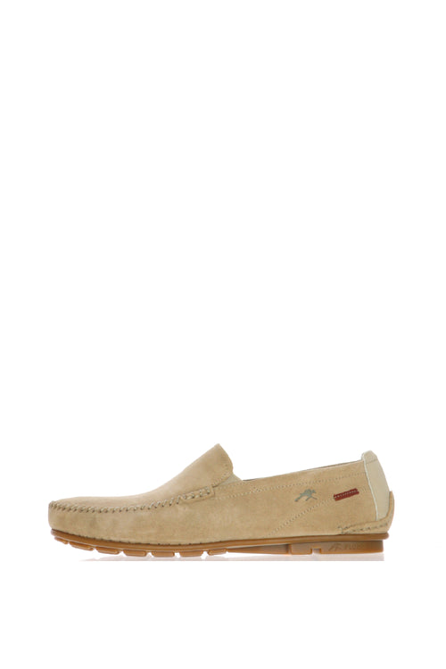 Mocassino Dorian in camoscio verde oliva  beige e blue jeans - 2
