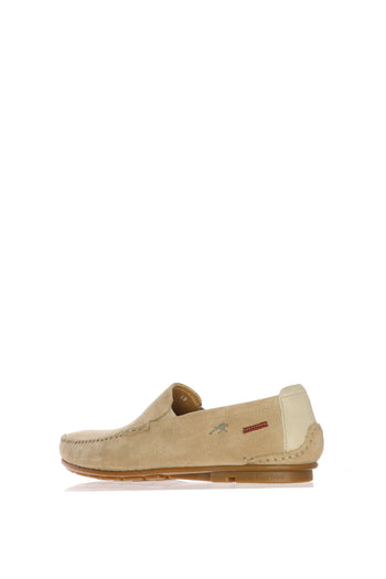 Mocassino Dorian in camoscio verde oliva  beige e blue jeans - 11