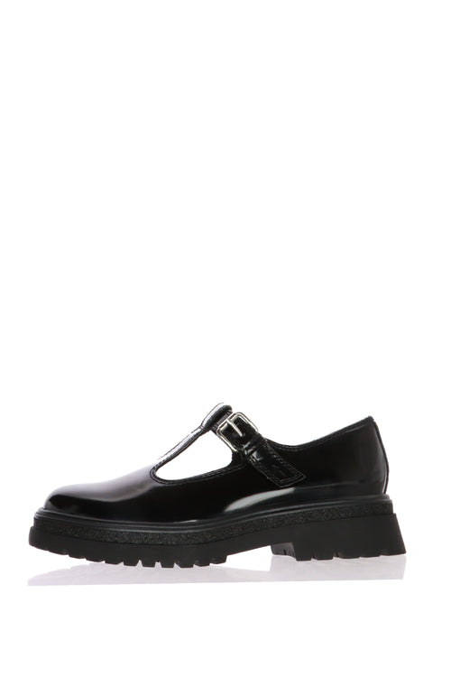 Mocassino Slipper tendenza nera in pelle abrasivata Tamaris - 1