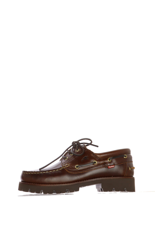 Mocassino barca uomo in pelle marrone - 1