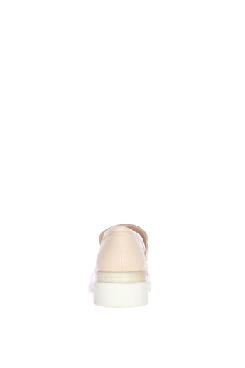 Mocassino beige in pelle e raffia Soffice Sogno - 5