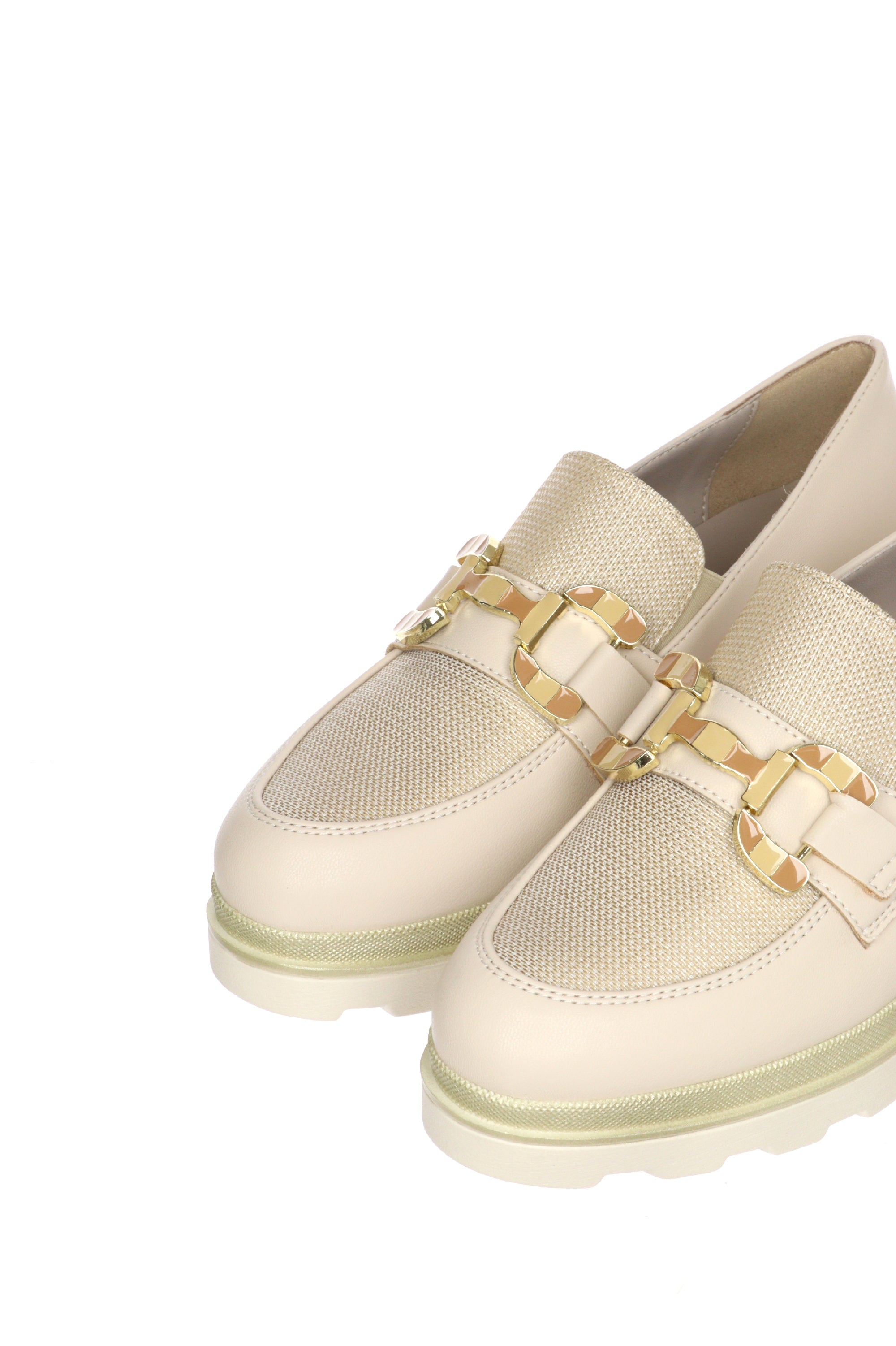 Mocassino beige o blu con accessorio Cinzia Soft